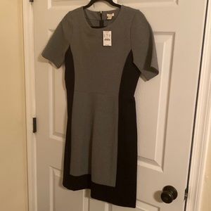 J. Crew dress black and grey zip back size 6 NEW WITH TAGS NEVER WORN